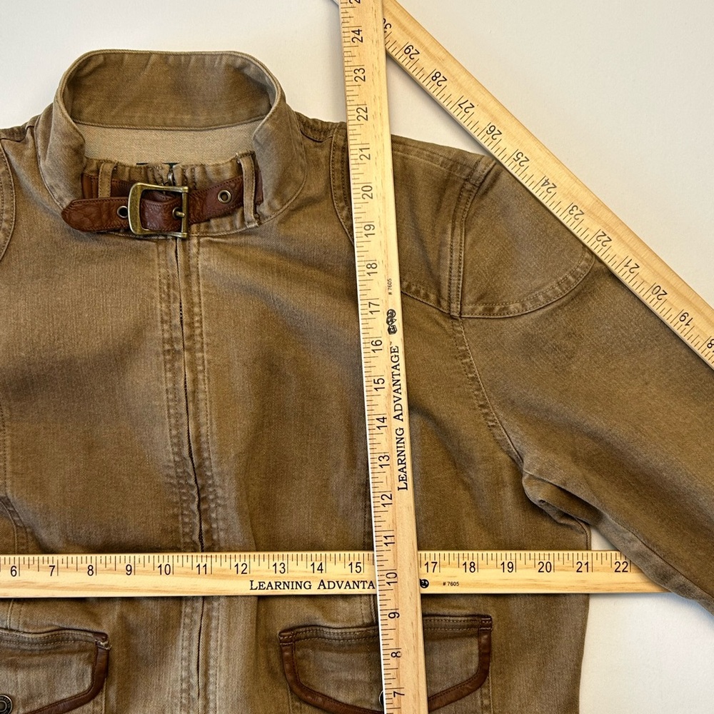 VINTAGE FAB - Ralph Lauren Tan Utility Jacket with Brown Trim - Picture 12 of 14